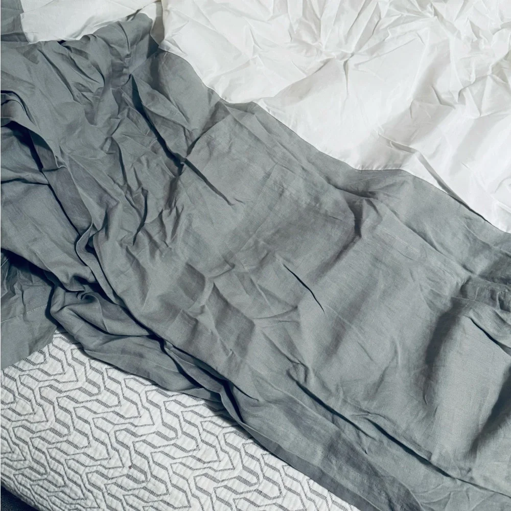 West Elm European Flax Linen Bed Skirt Queen NWOT
